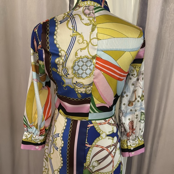 Zara Colorful Patterned Button-Up Dress, xs - Picture 5 of 6